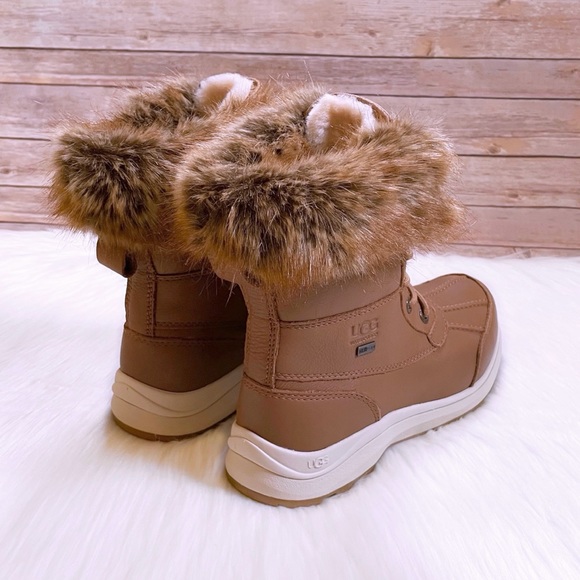 UGG Women’s Adirondack III Tipped Waterproof Chestnut Leather Boots - Picture 2 of 10